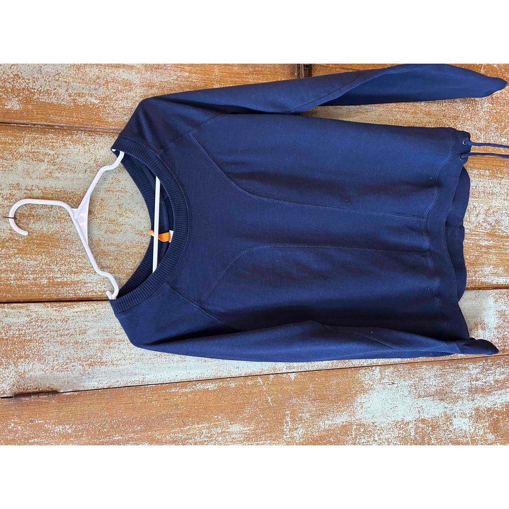 Lucy Woman Navy Crew Neck Long Sleeve Pullover Sweater Size SP